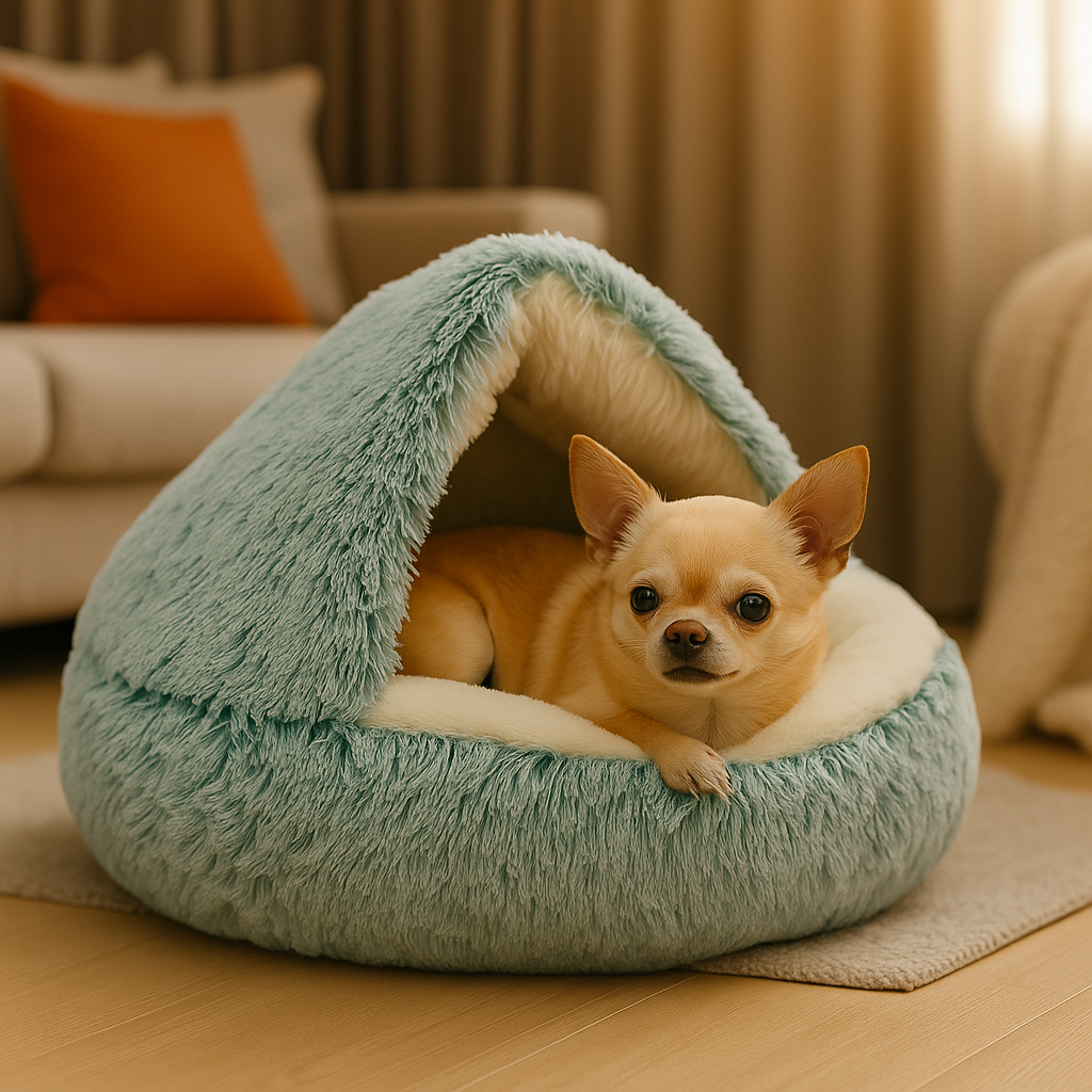 SnugglePaw™ – Cozy Plush Bed for Cats & Small Dogs
