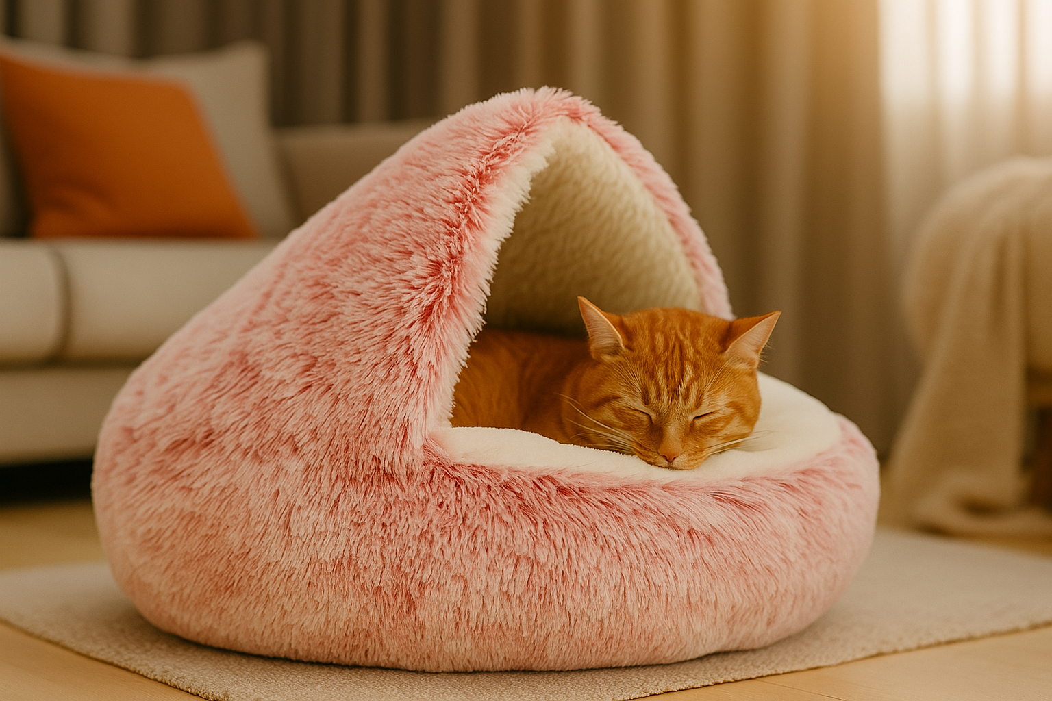 SnugglePaw™ – Cozy Plush Bed for Cats & Small Dogs
