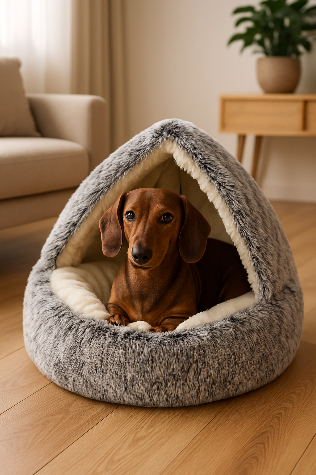 SnugglePaw™ – Cozy Plush Bed for Cats & Small Dogs